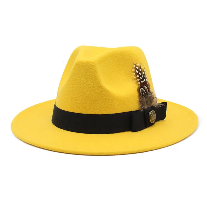 Sombrero Fedora Clásico de Plumas