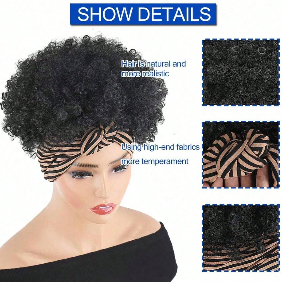 Kinky Curly Headband Wig