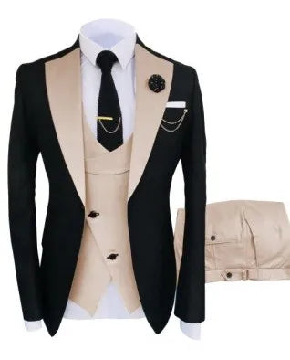Nuevo Traje de Hombre Ropa Popular Lujo Fiesta Escenario Traje de Hombre Padrinos de Boda Ajuste Regular Esmoquin Conjunto de 3 Piezas Chaqueta+Pantalones+Chaleco