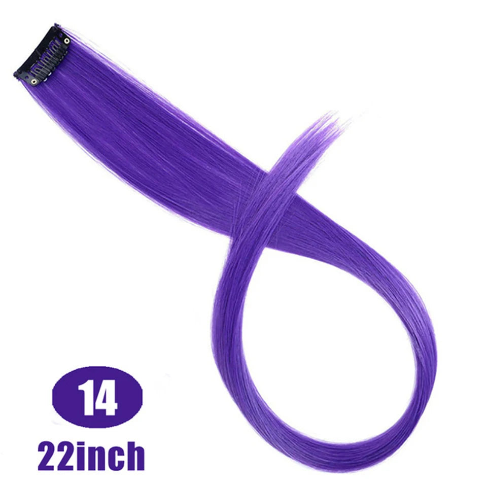 Extensions de cheveux synthétiques longues et bouclées pour femmes, résistantes à la chaleur, à clipser, couleur or, gris, violet, rose, rouge