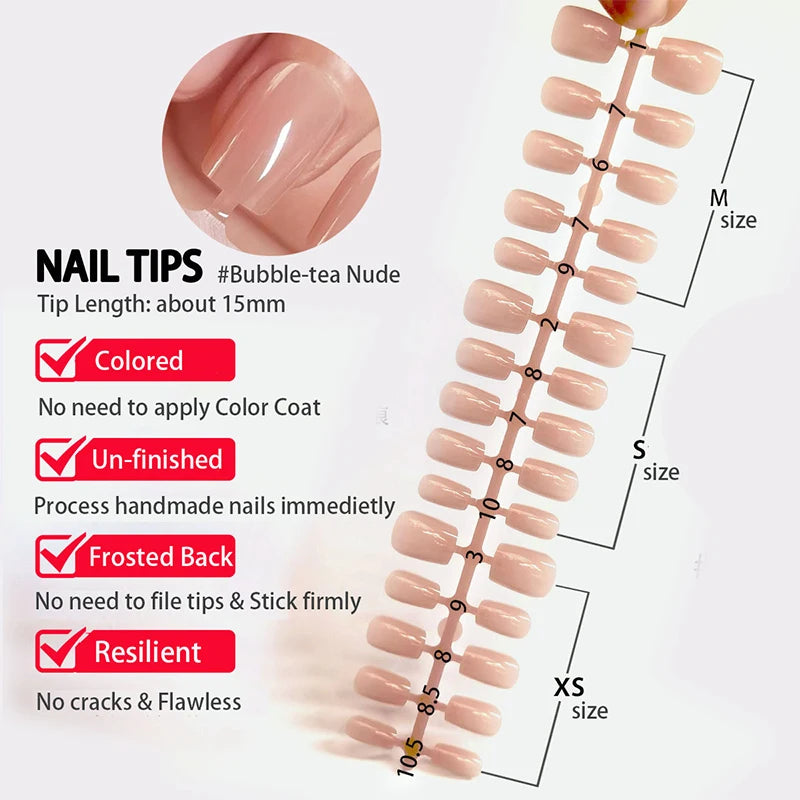 30 stk. gradient kunstnegler fransk blush nude negler vanntett kunstige negler medium kiste kunstnegler fingernegler presse-on negler tupper manikyr