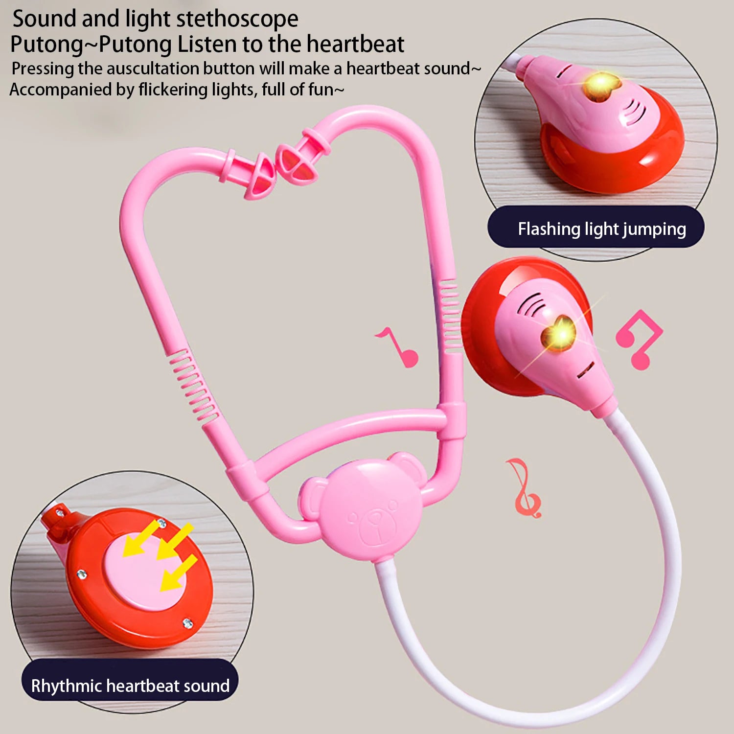 Lekesett for barn, verktøykasse, medisinsk lek, neglect injections, stetoskop, etc., medisinske verktøyleker