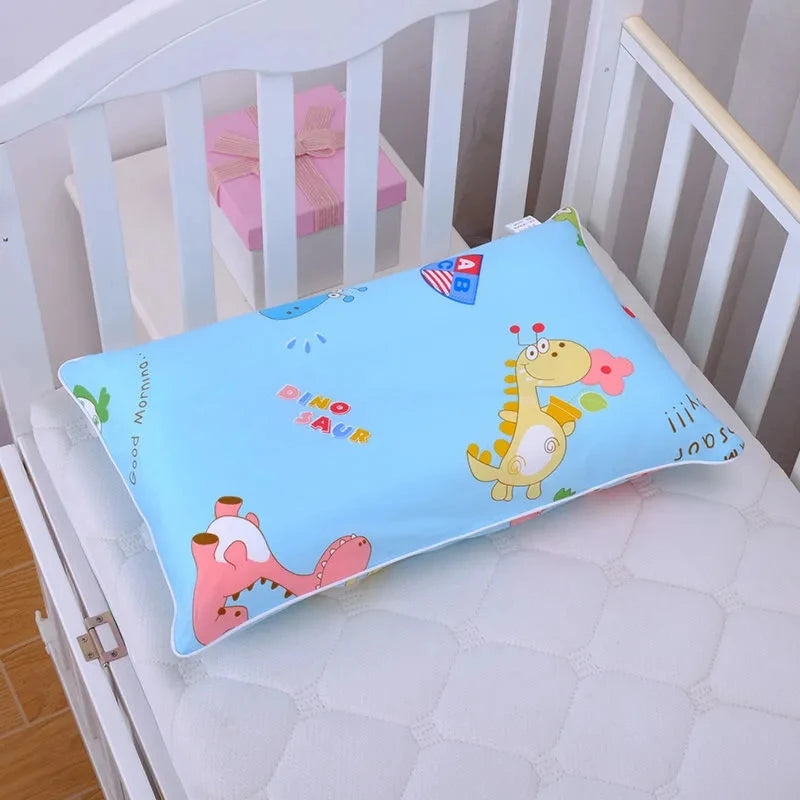 Funda de almohada individual de algodón nueva para niños, funda protectora de almohada especial para siestas de jardín de infancia, funda de almohada para bebé con estampado de dibujos animados