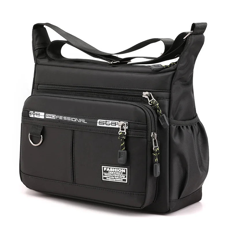 Bolso de hombro Oxford de diseño gran capacidad para hombre, casual, de múltiples capas, a la moda, de un solo hombro, bandolera de lujo