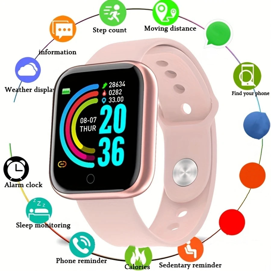 Smartwatch para hombre y mujer, reloj de pulsera inteligente, monitor de fitness, pulsera de regalo de cumpleaños, reloj electrónico para Android iOS
