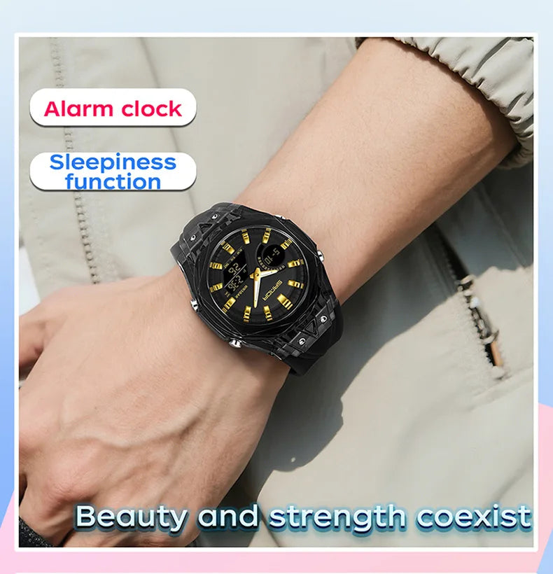 Relojes deportivos digitales para hombre, marca de lujo, relojes de pulsera de cuarzo para hombre, reloj de pulsera multifunción de doble pantalla