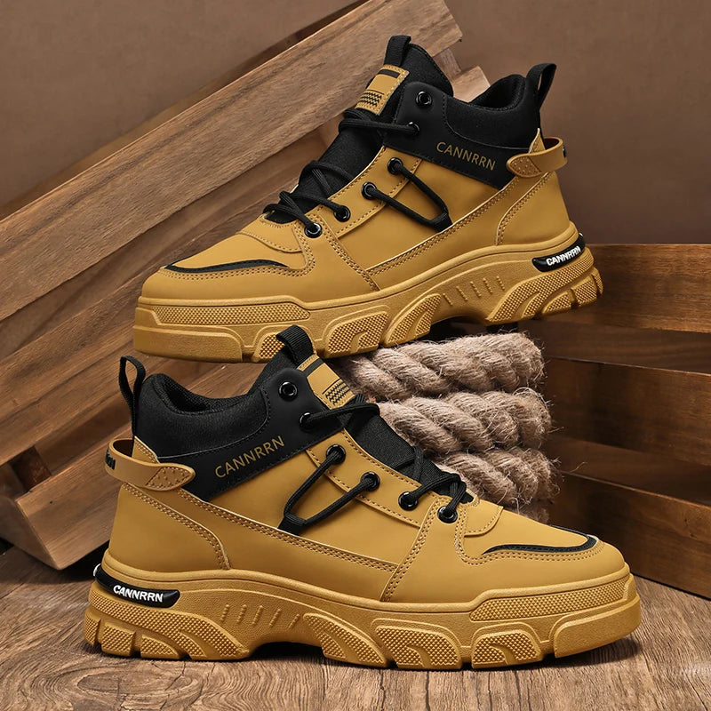 Mens Boots Casual Winter Shoes Work Cowboy Combat Tactical Motorcycle Chelsea Ankle Leather Outdoor Designer Luxury Hiking