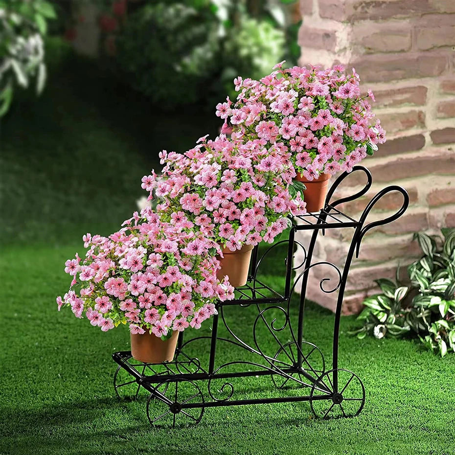 Flores artificiales para exterior, resistentes a los rayos UV, plantas sintéticas para jardín, bodas, hogar, cocina, decoración de granja, plantas artificiales
