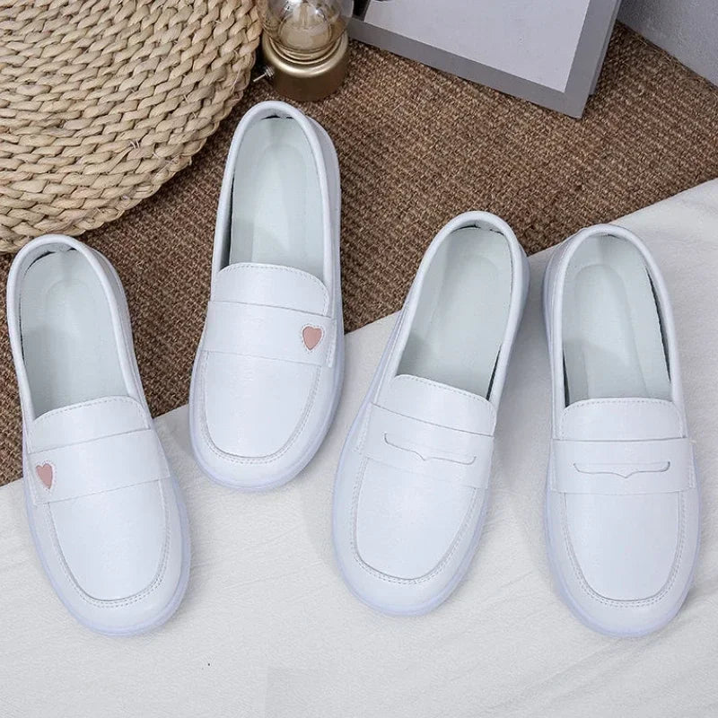 Summer White Nurse Shoes Women Soft Sole Fashion Comfortable Casual Comfortable Non-slip Flat Sports Walking Shoes 2025