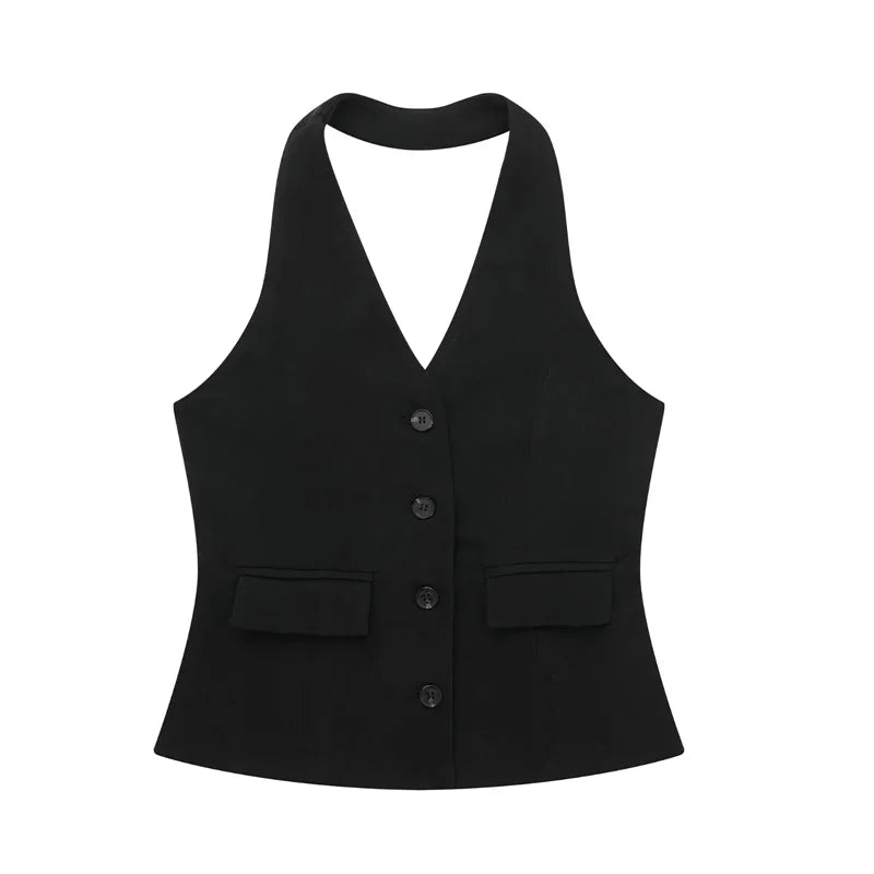 MUJER Women Pants Sets Off Shoulder Sleeveless Vest Top Woman Wide Leg Pants Women 2 Piece Set Outfit Elegant Women's Pants Suit