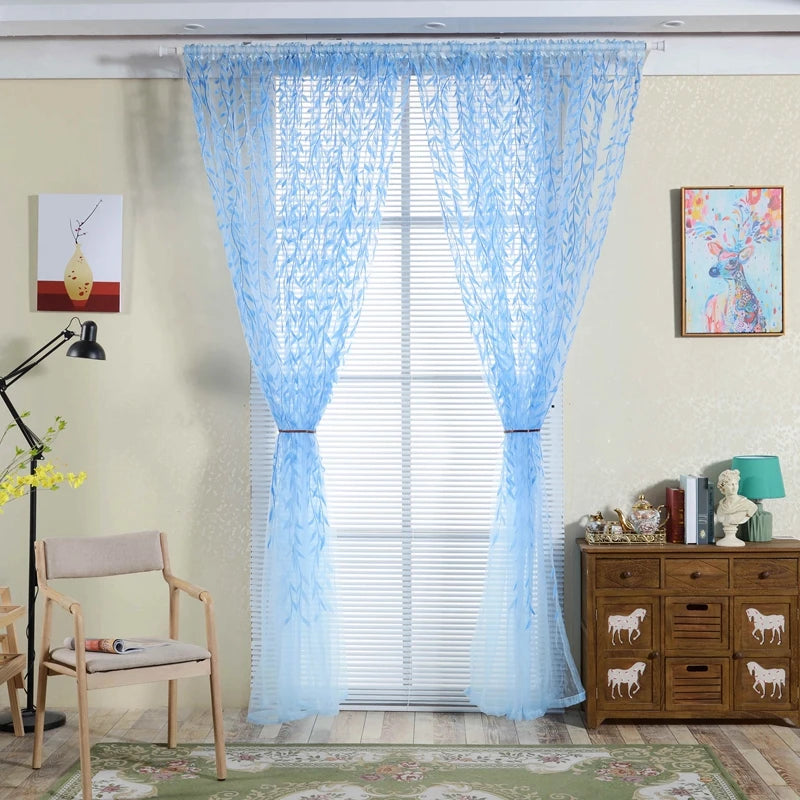 Fashion Chic House Room Living Room Bedroom Door Window Decoration Curtains Yarn Curtains Willow Pattern Upscale Jacquard