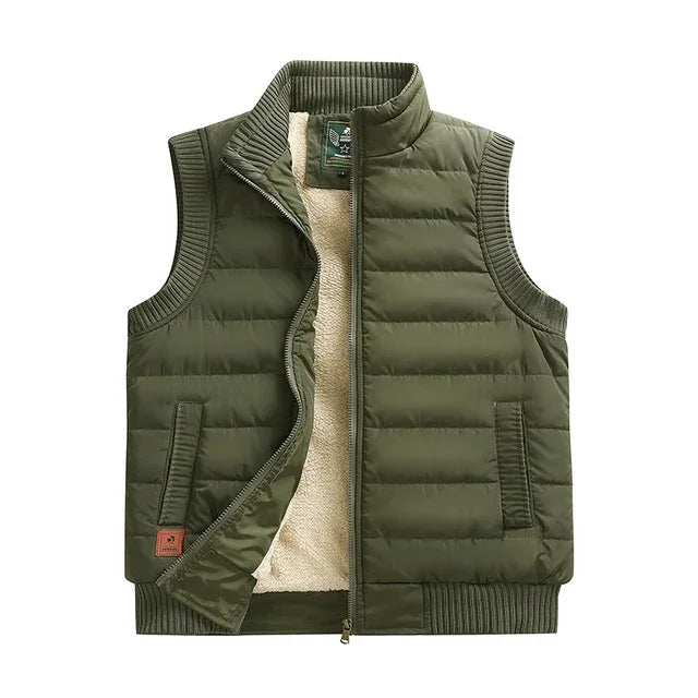 Chaleco de hombre, ligero, acolchado, grueso, sin mangas, chalecos polares, chaqueta de invierno para hombre, abrigo cálido, talla grande 6XL, para exteriores