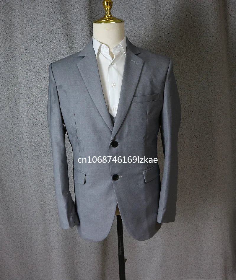 Traje Clásico para Hombre 3 Piezas de Moda Ajustado Blazer Chaleco Pantalones Conjunto Esmoquin Formal de Negocios para Boda Ropa Casual
