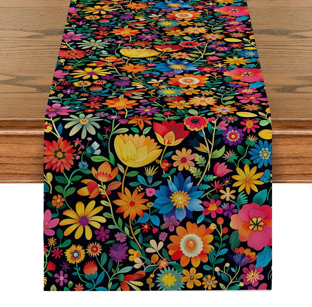 Mexican Table Runners May 5 Day Of The Dead HolidayTable Runners Plants Flowers Table Runners Kitchen Dining Room Dressers