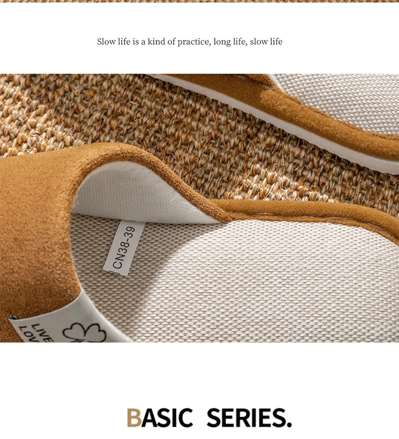 Pantuflas de hombre, antideslizantes de suela blanda para interior, para primavera y verano, de lino para todo el año, cómodas para el hogar