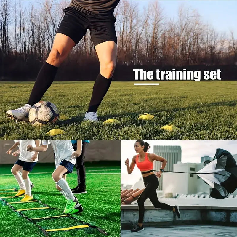 1 juego de equipo de entrenamiento de fútbol para fitness, entrenamiento de velocidad, paracaídas de resistencia, paraguas para correr