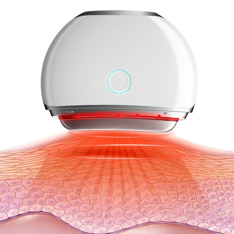 Instrumento de belleza eléctrico para raspar, placa de raspado para rostro, hombros y cuello, compresa caliente, vibración, terapia de luz, cepillo meridiano