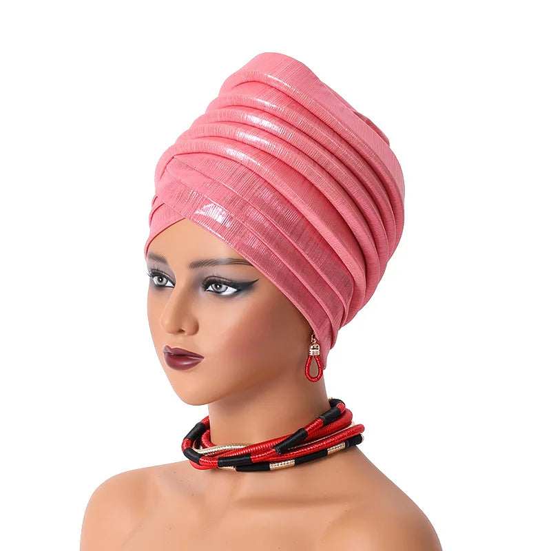 Pleated Auto Gele Headtie – Effortless African Elegance for Every Occasion