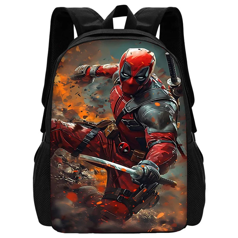 Deadpool Child School Backpack With Shoulder Bag Pencil Bags School Bags for Boys Girls Best Gift