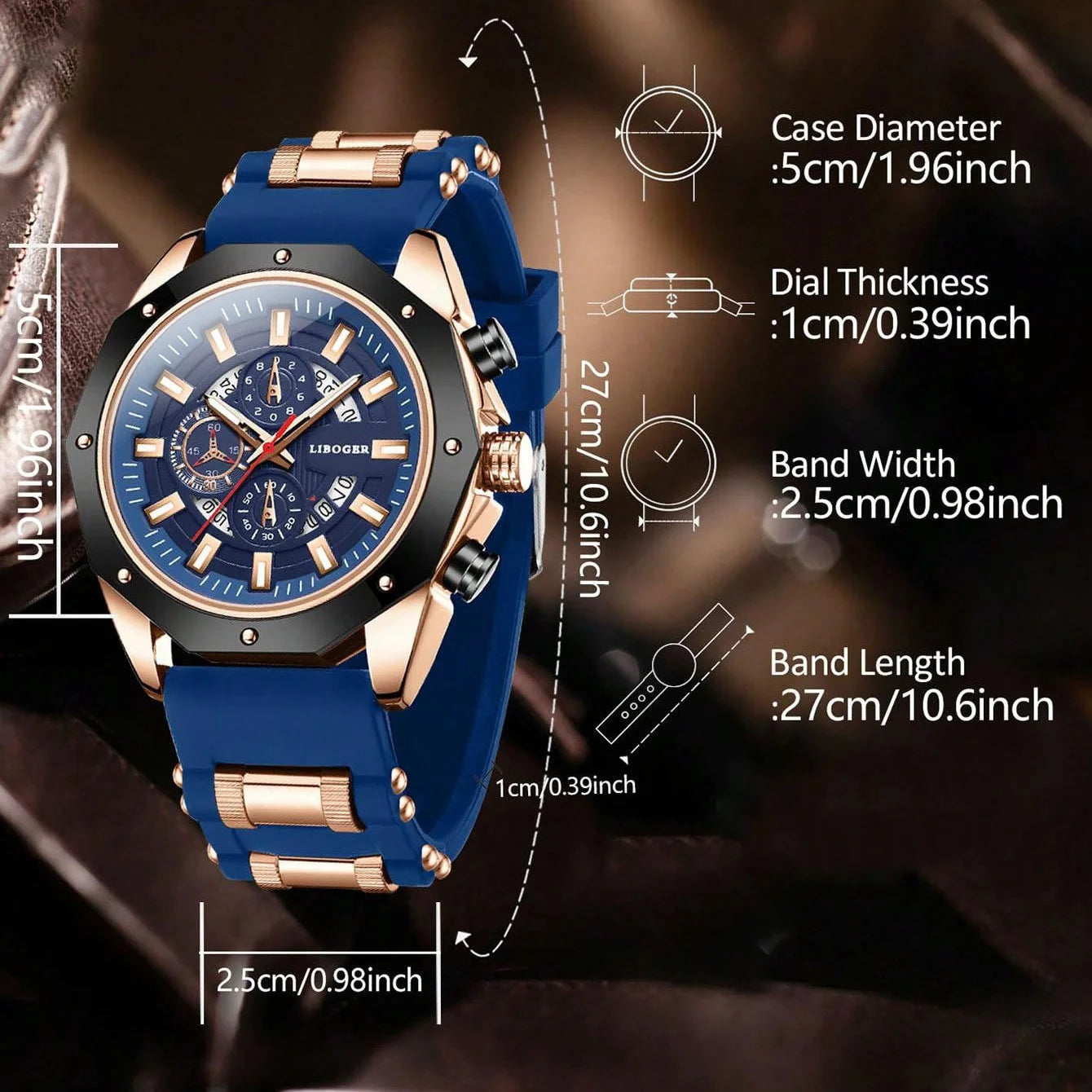 Reloj deportivo de negocios de silicona para hombre