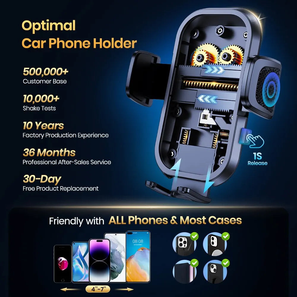 Soporte de teléfono para coche TOPK Rejilla de ventilación Soporte para teléfono de coche Soporte giratorio de 360° Clip ajustable Compatible con todos los smartphones de 4" a 7"