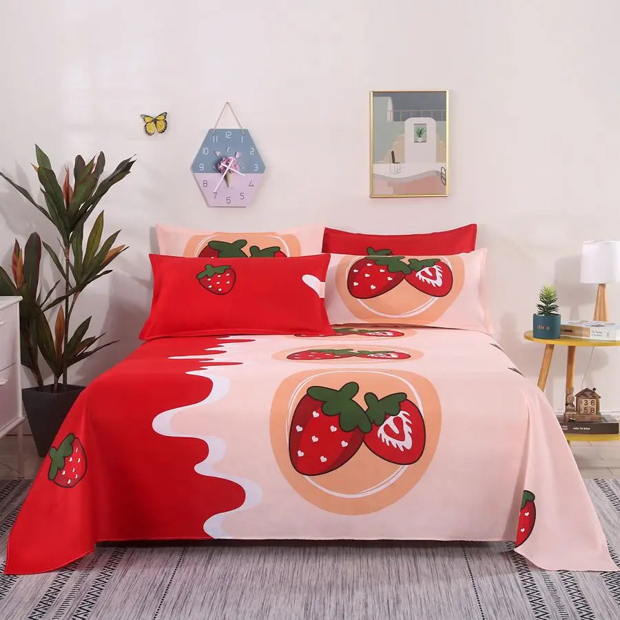 1 Sábana Bajera Textil Hogar Moderna Poliéster Algodón Sábanas Planas Ropa de Cama Tamaño Individual Queen King (Sin Fundas de Almohada)