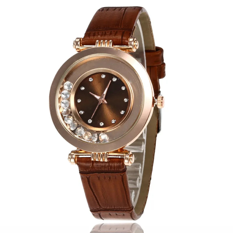 Relojes para mujer, lujo femenino, temperamento, reloj de mujer, correa de cuero, reloj de diamantes, reloj analógico de cuarzo, Reloj Mujer, Montre Femme