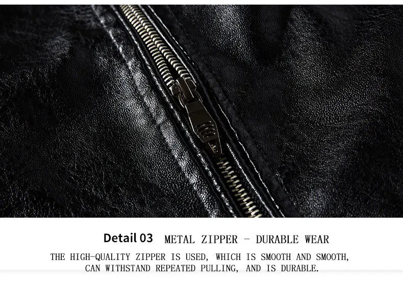 Chaqueta de Motociclista para Hombre, Chaquetas de Cuero PU para Motociclista con Forro Polar, Cortavientos de Moto para Hombre, Cuello Levantado, Chaquetas Casuales