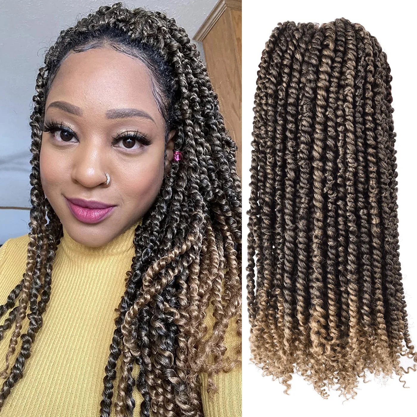 18 Inch Pre-twisted Passion Twist Crochet Hair for Black Women Crochet Braids 1 Pcs/Lot Pre-looped Synthetic Hair Extensions