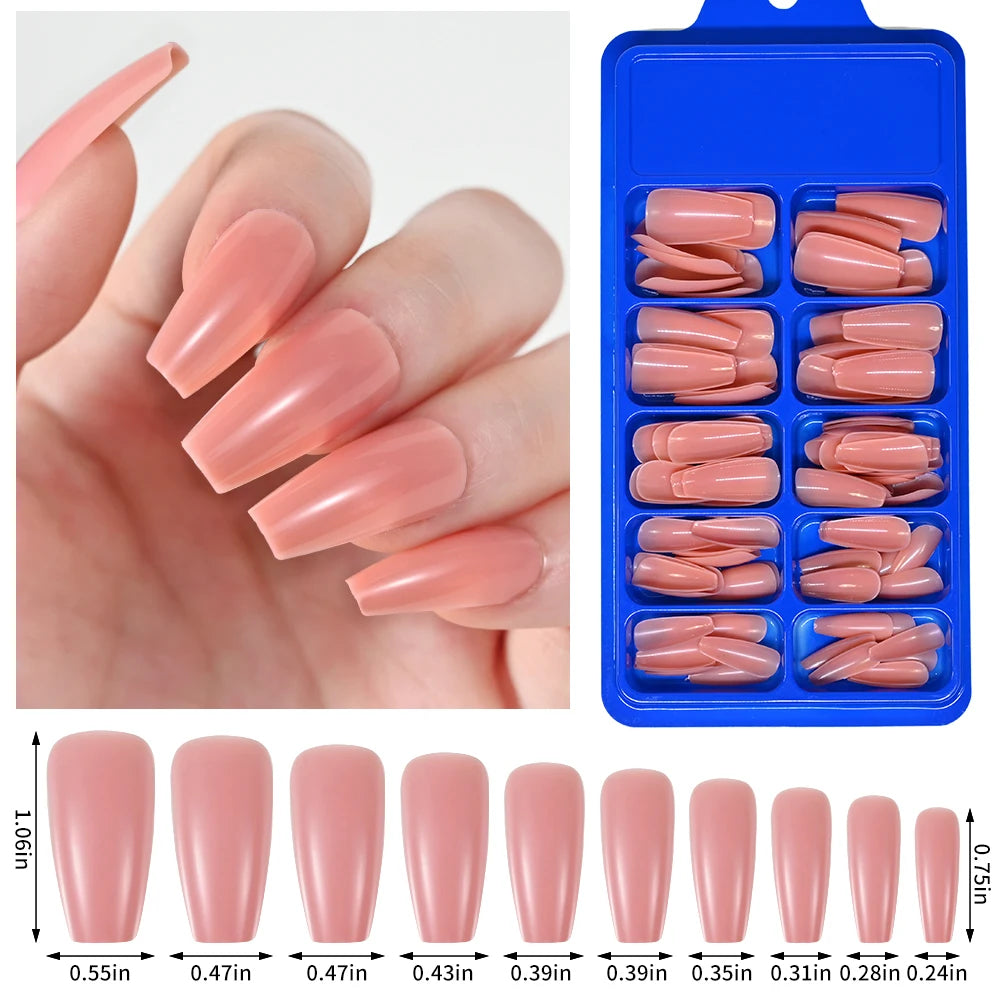 150/100/24Pcs Pink Matte French Press On Nail Tips Soft Full Cover Fake Nails Oval Almond False Nails Natural Extension Manicure