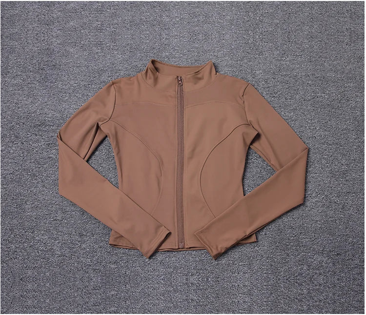 Chaqueta deportiva para mujer, camisa de manga larga, abrigo para hacer ejercicio, ropa de gimnasio, ropa deportiva para yoga
