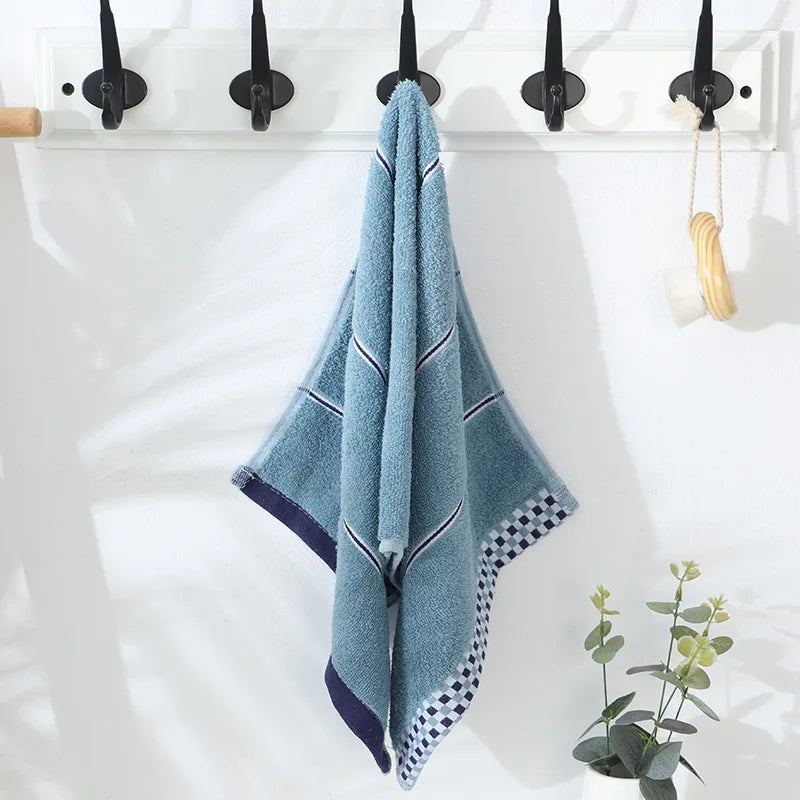 Toallas de mano y cara de algodón 100% de alta calidad para adultos, toalla de mano a cuadros para el hogar, cuidado facial, baño, deportes, toalla de algodón 34x74cm