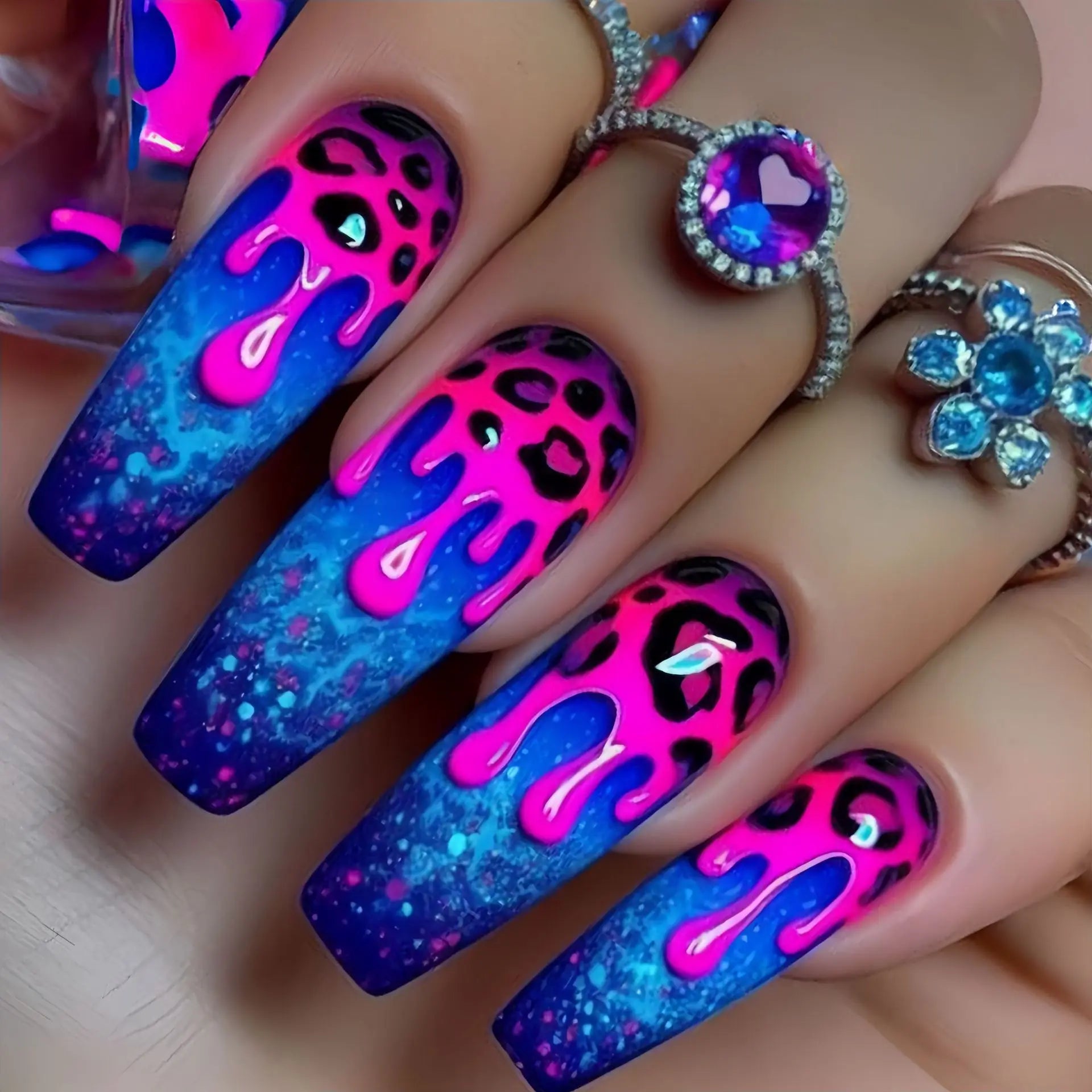 Y2K Gradient Square Press-On Nails