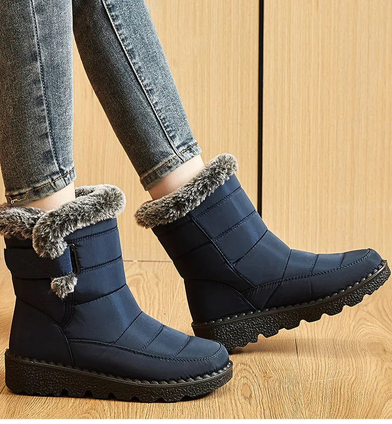 Women's Boots Trend Winter Shoes For Woman Winter Boots Ankle Low Heels Botas Mujer Waterproof Snow Boots With Fur Shoes