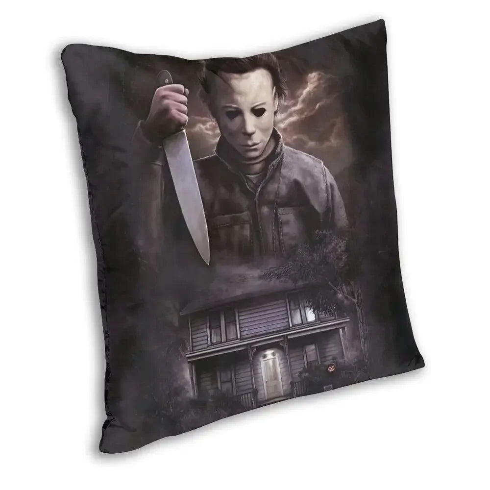 Funda de almohada cuadrada Michael Myers Halloween Horror Movie para decoración del hogar, funda de cojín con estampado 3D para sofá, funda de almohada de moda
