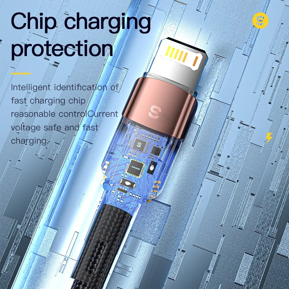 Cable USB Essager de carga rápida para iPhone 11 12 13 Pro Max Mini Xs Xr X SE 8 7 6 Plus 6s 5 5s, cable de 2.4A para cargador de iPhone