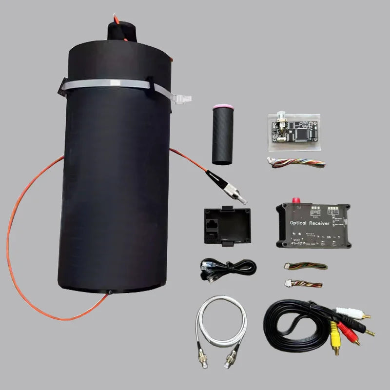 Optical Fiber Outlet Box with Sky End 2KM D0.3mm Light Fiber Optic Optional Ground End Module Wireless Control for RC FPV Drone