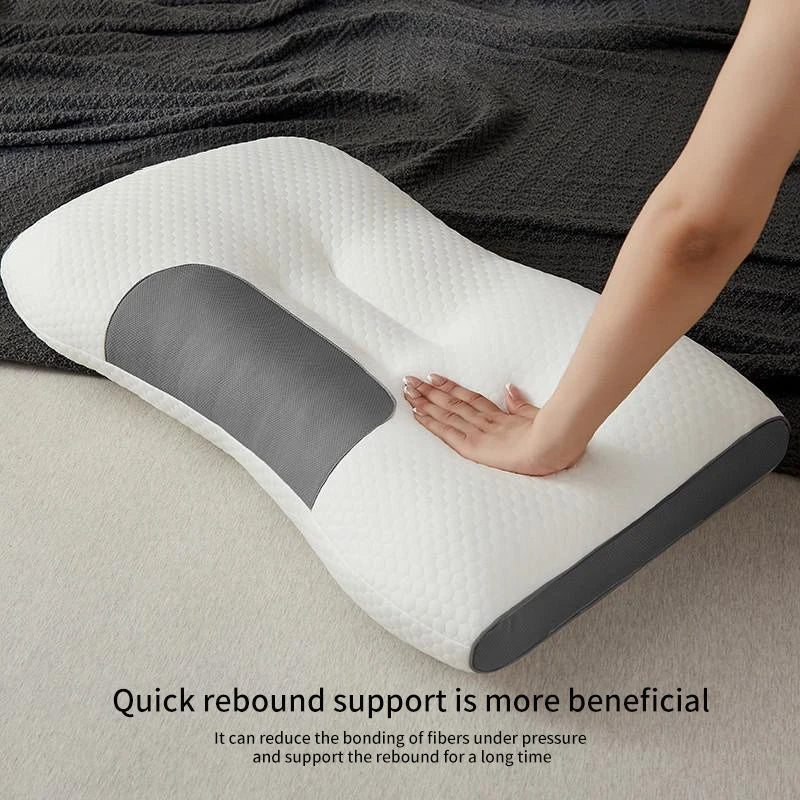 Almohada cervical para el cuello que ayuda a dormir y protege el cuello, almohada de masaje SPA ortopédica para el hogar de fibra de soja para dormir, novedad.