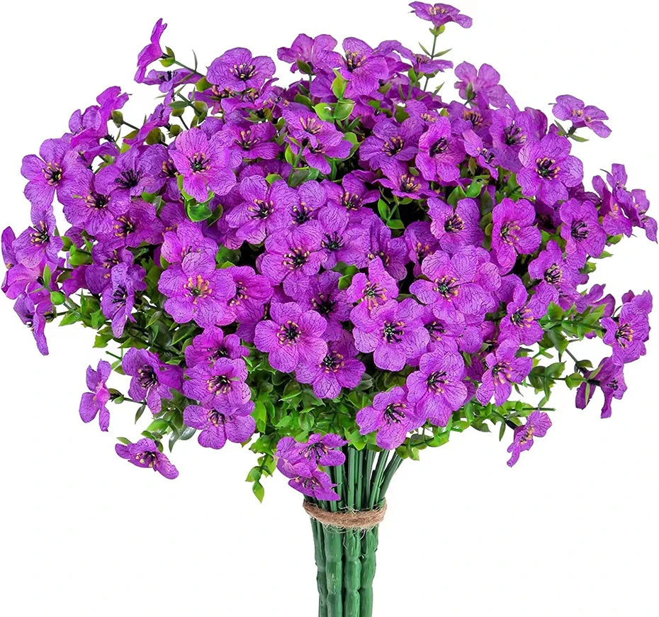 Flores artificiales para exterior, resistentes a los rayos UV, plantas sintéticas para jardín, bodas, hogar, cocina, decoración de granja, plantas artificiales