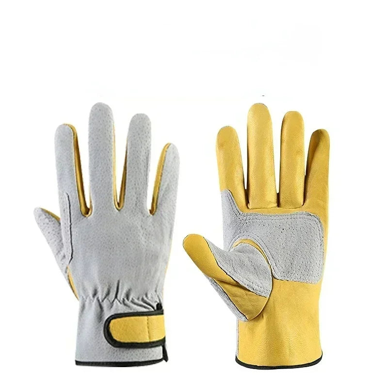 Gants de travail en cuir pour travailleurs, travail, soudage, sécurité, protection, jardinage, sports, moto, conducteur, gants résistants à l'usure, isolation thermique