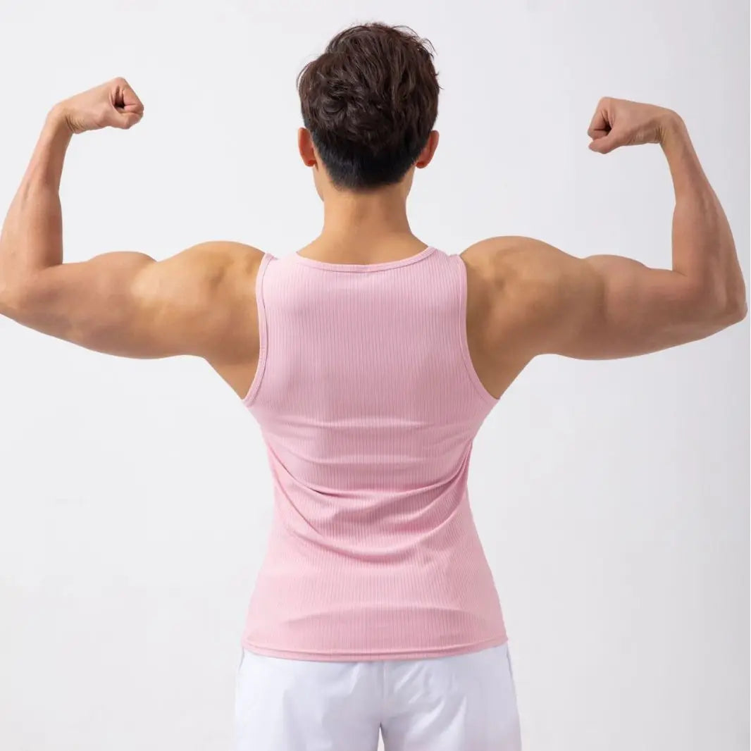 Chaleco de hombre deportivo sin mangas, ajustado, elástico, para sudar, fitness, verano, secado rápido, sin mangas, base, para correr al aire libre, transpirable