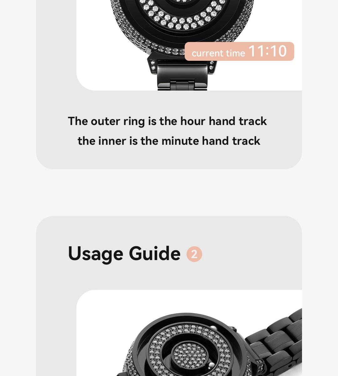 Reloj Magnético EUTOUR para Mujer con Diamantes | Cuarzo Impermeable | Correa de Lujo de Acero Inoxidable | Elegancia del Día a la Noche