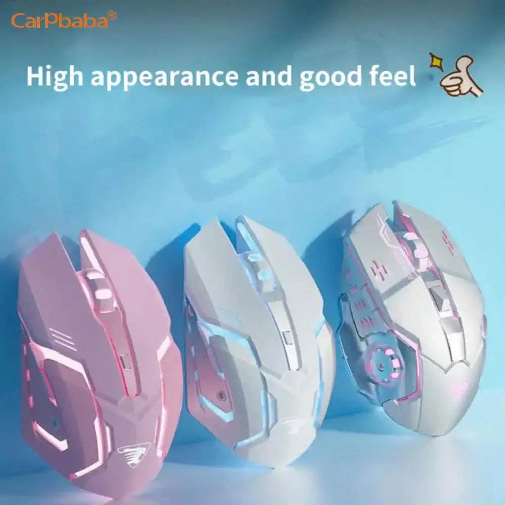 Carpbaba G3 Wired Game Mouse Mute Pink Mechanical E-sports Girl Lovely Art Portable Office Household For MacBook Laptop PC Gamer