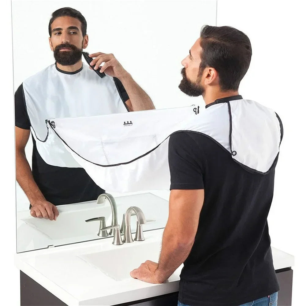 1 pieza para hombre, delantal de afeitado para barba, espejo de pared creativo con ventosa para cortar el pelo, capa para salón en casa, delantal de afeitado para bigote y barba