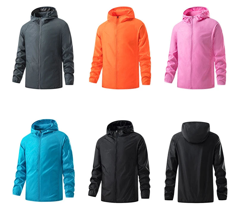 Chaqueta de senderismo JNLN para hombre y mujer, impermeable, con protección solar, cortavientos, unisex, para camping, escalada, para exteriores, impermeable, ropa portátil