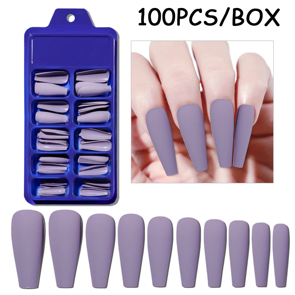 150/100/24Pcs Pink Matte French Press On Nail Tips Soft Full Cover Fake Nails Oval Almond False Nails Natural Extension Manicure