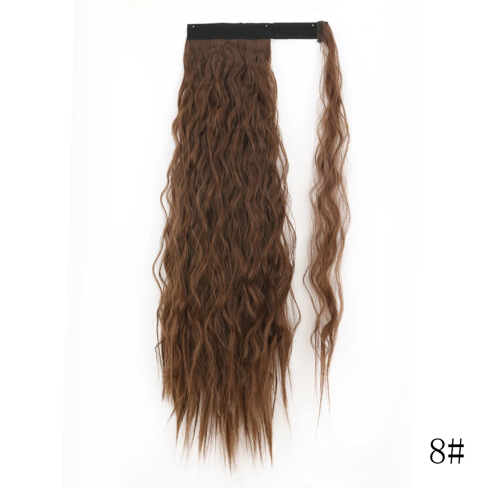 LISI GIRL Synthetic 22/34 Inches Wrap Ponytail Long Afro Curly Hair Extensions Hairpieces Pony Tail Fake Hair Heat Resistant