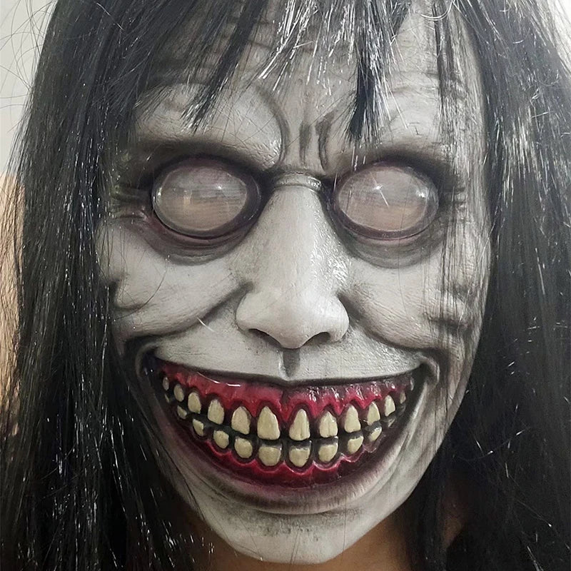 Accesorios de cosplay para fiesta de carnaval de Halloween, máscara de plástico de terror para Halloween, máscara de demonio exorcista, máscara de látex blanco exorcista