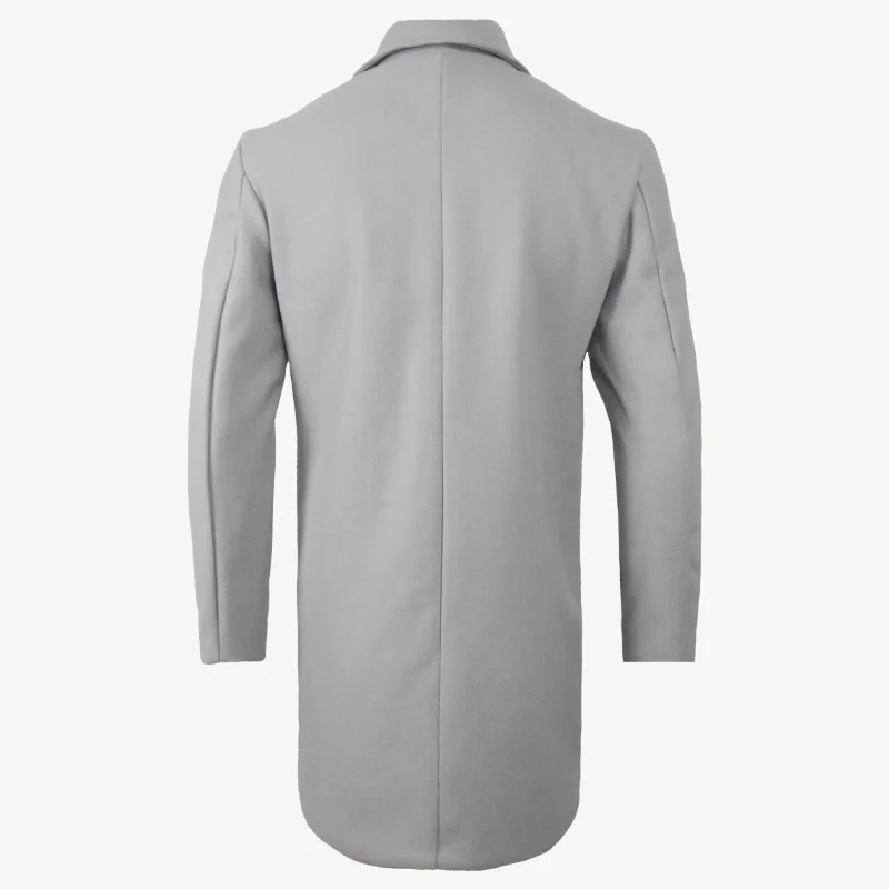 Chaquetas de streetwear para hombre, ropa de abrigo informal de color liso y abrigos, chaqueta de lana de solapa con botonadura simple para primavera e invierno