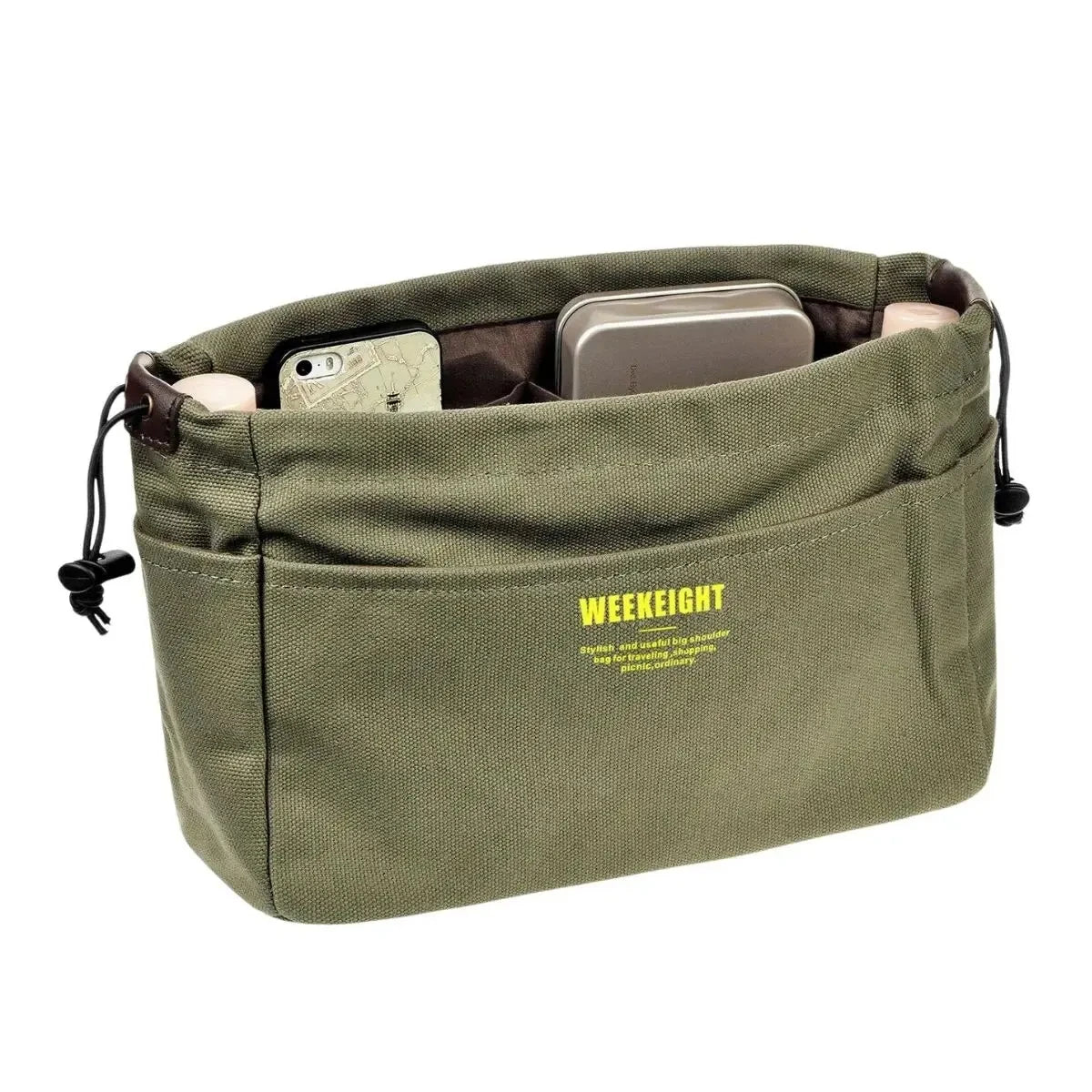 1/2 sacs de rangement en toile à cordon, multipoches, légers et portables, pour vos voyages.